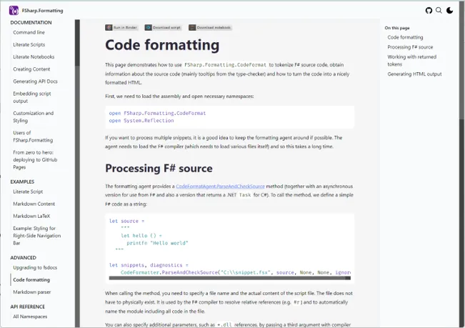 New FSharp.Formatting